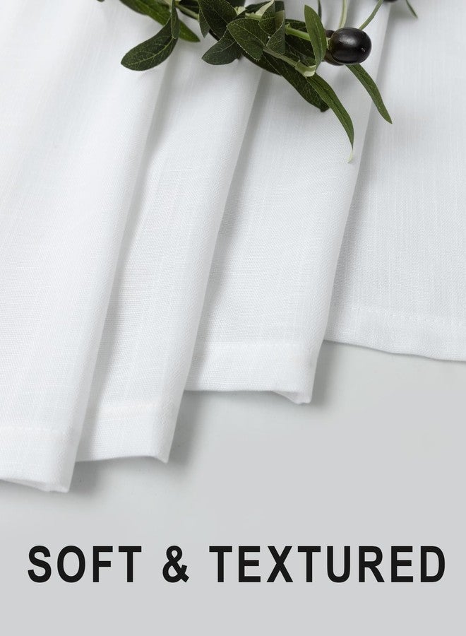 KOUFALL Textured Cloth Farmhouse Shower Curtain for Bathroom Small Stall 36x72 Inch Linen Fabric Half Narrow Waterproof RV Shower Curtains for Bathtub Ensuite Plain White - Image 5